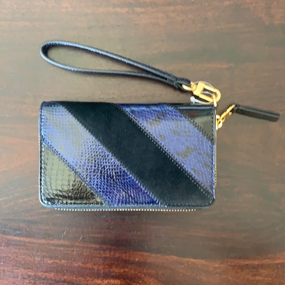 Tory Burch wristlet wallet leather patent suede